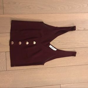 Zara burgundy crop tank top